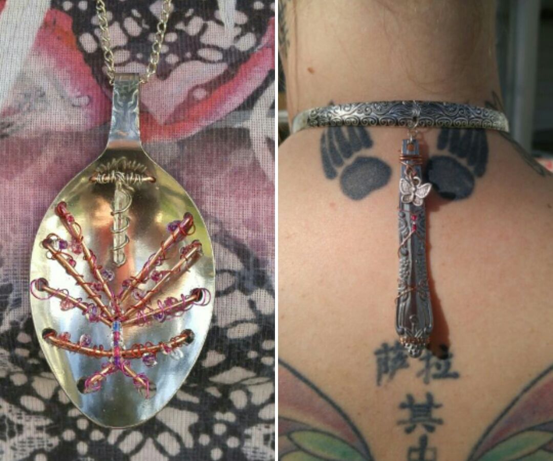 Wrapped Spoon Parachute Necklace