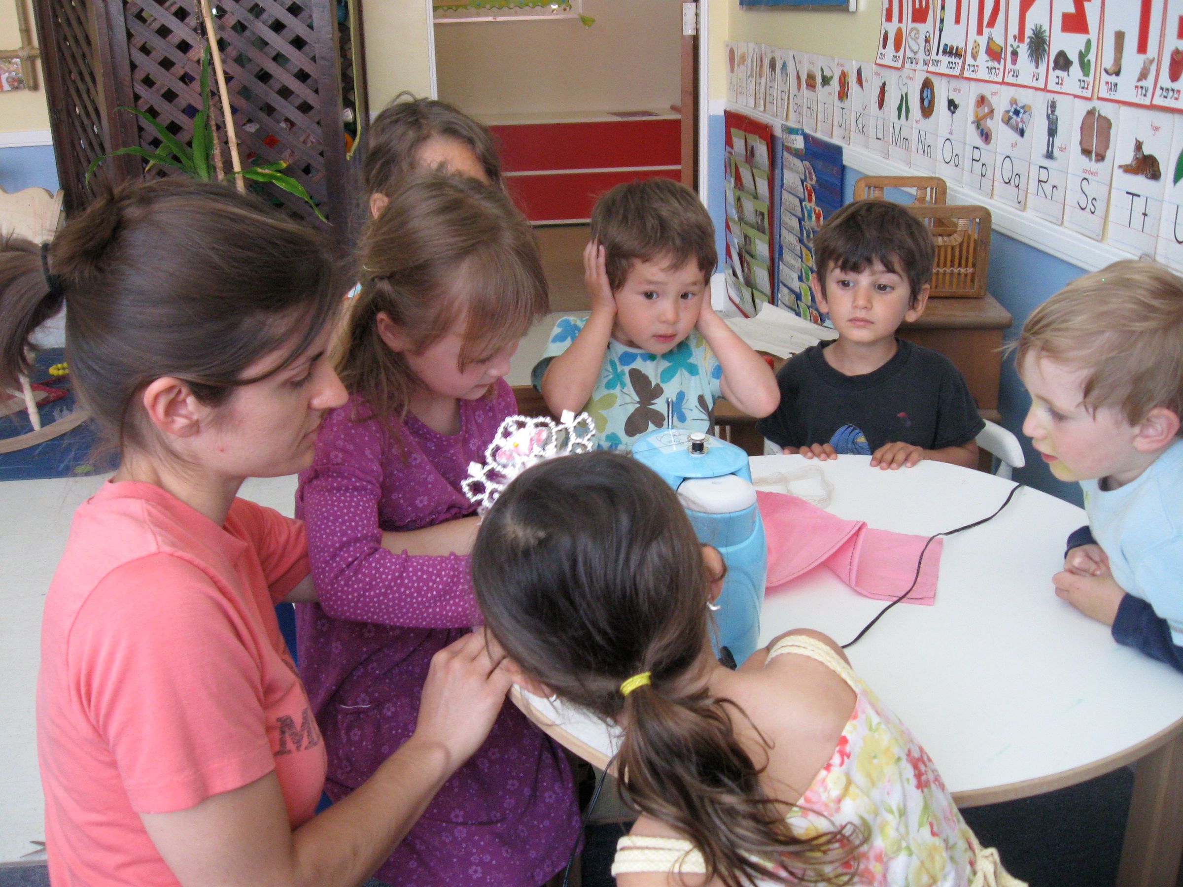 Sewing With a Group of Children