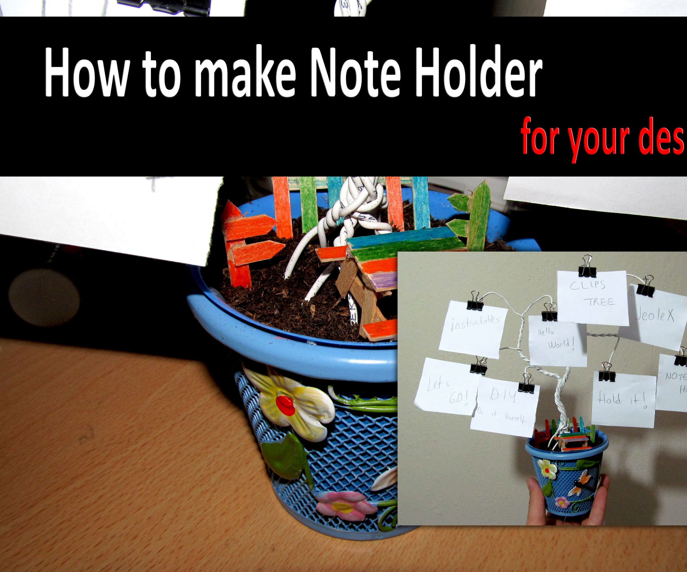 How to Make a Note Holder Tree for Your Desk (Homemade)