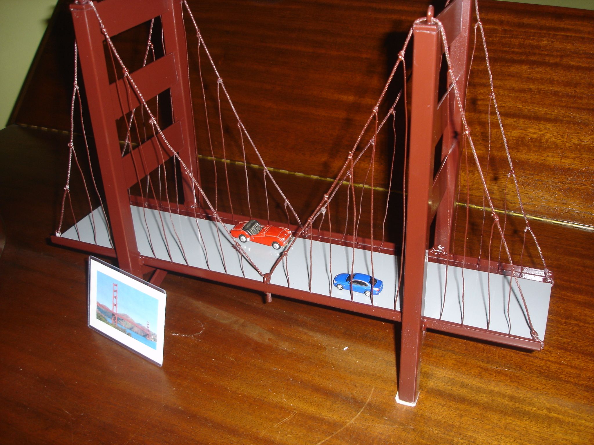 Scrap Metal + Welder + Wire + Paint = Golden Gate Bridge (well Sort Of)
