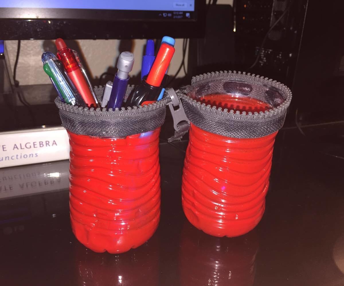 Pencil Case Made Out of Water Bottles