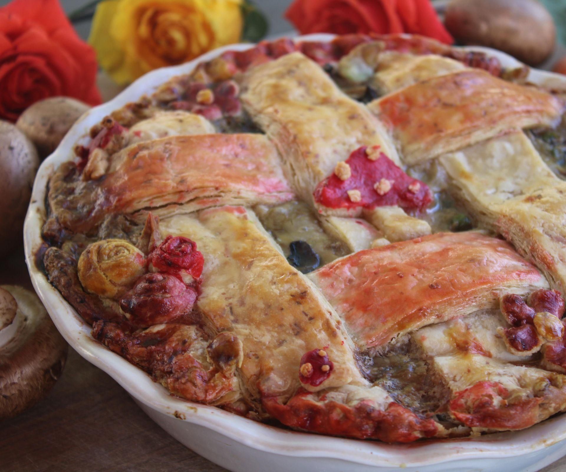 Mushroom Pie With Painted Crust