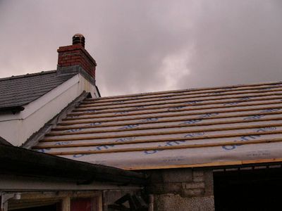 Roofing Membrane and Battens.