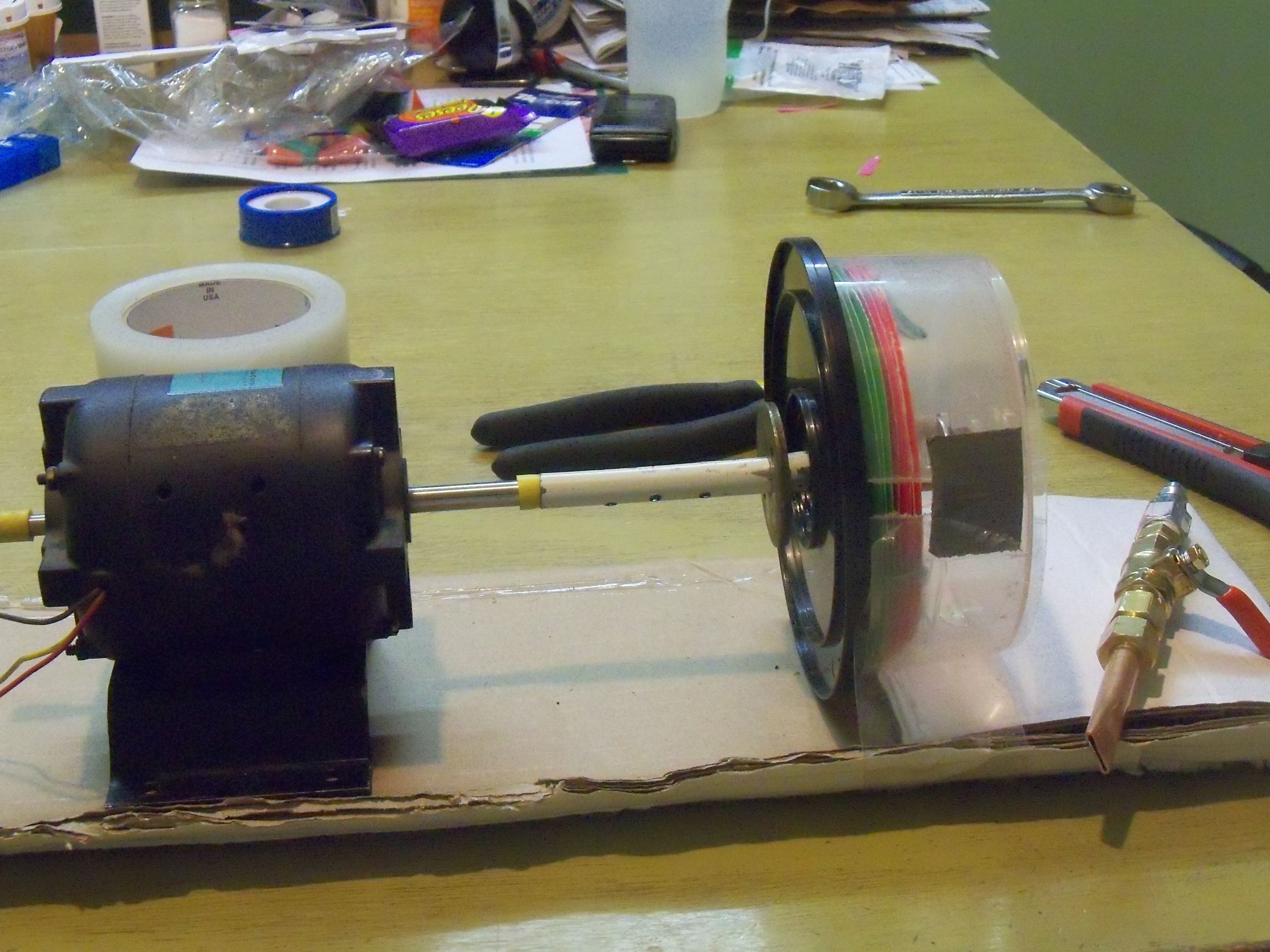 Tesla Turbine With Hollow-axle Exhaust