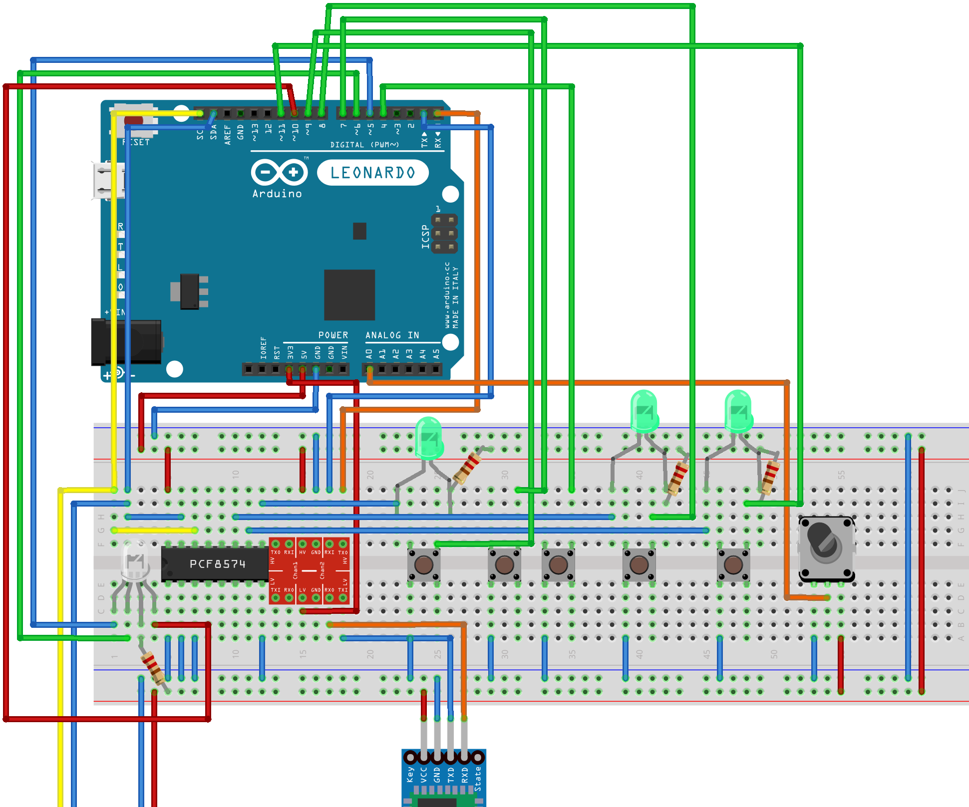 RGB Led Controlled by Bluetooth or Potentiometer
