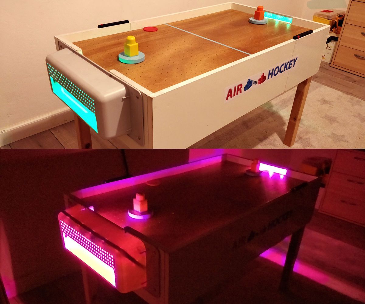 Wooden Air Hockey Table With Led Lights