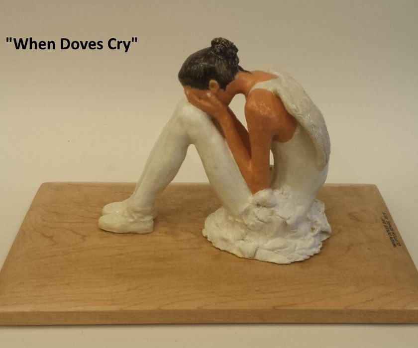 Ceramic Sculpture: Crying Ballerina