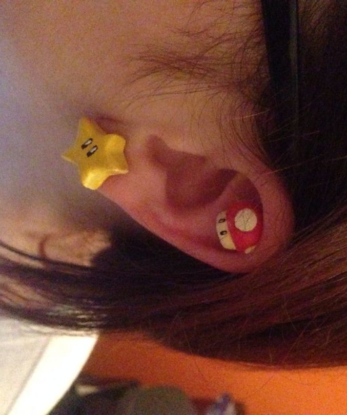 Magnetic Mario Earrings Super Stars