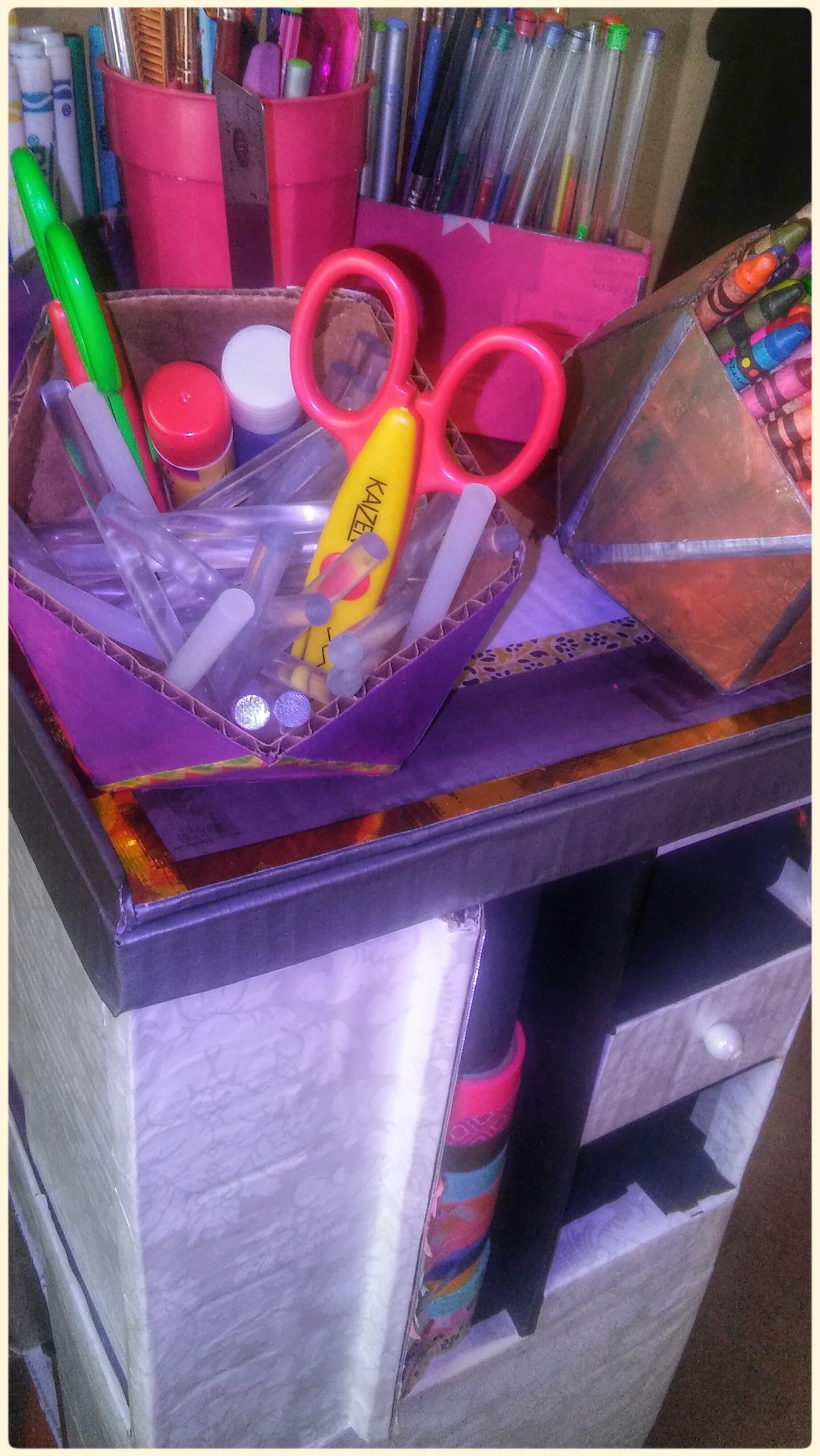 DIY Cardboard Craft Tower Organizer : 10 Steps (with Pictures ...