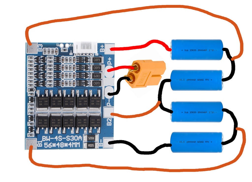 Diy Lithium Lifepo4 12v 18 Amp Battery Trybotics Diy Lithium Lifepo4 12v 18 Amp Battery, 4s Bms Wiring Diagram