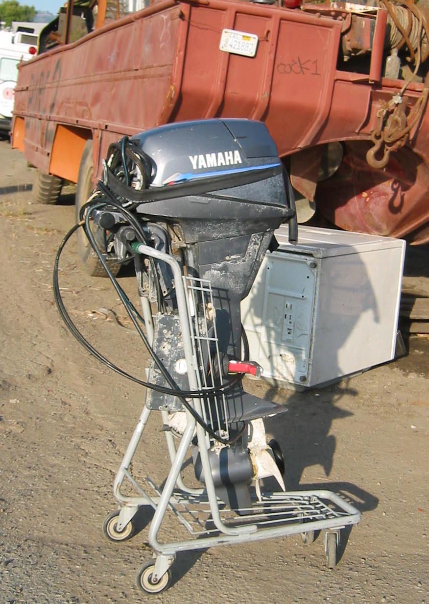 Instant Outboard Motor Stand From Shopping Cart