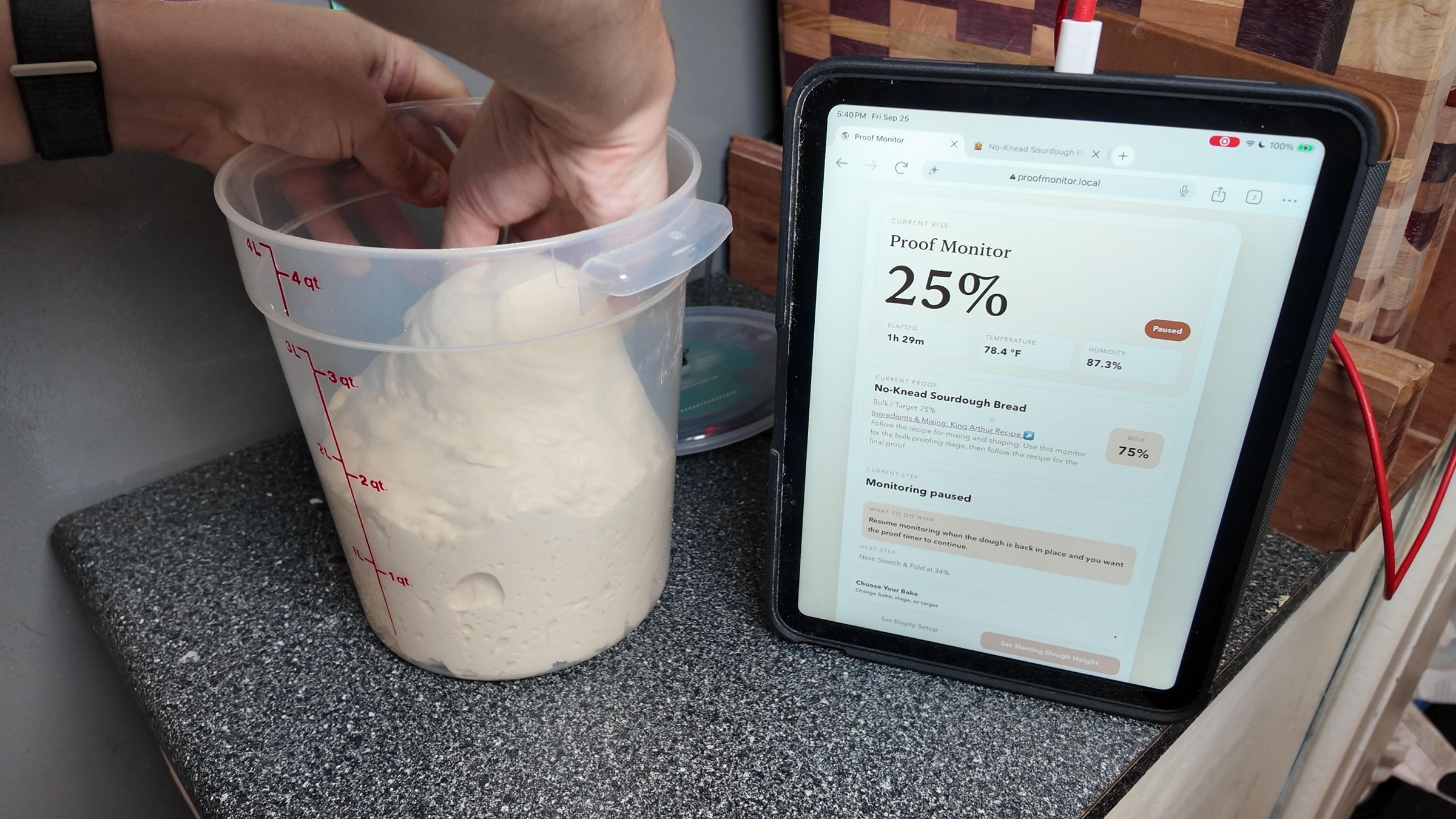 หน้าจอจัดการขั้นตอน Proof ของ Bread Proof Monitor