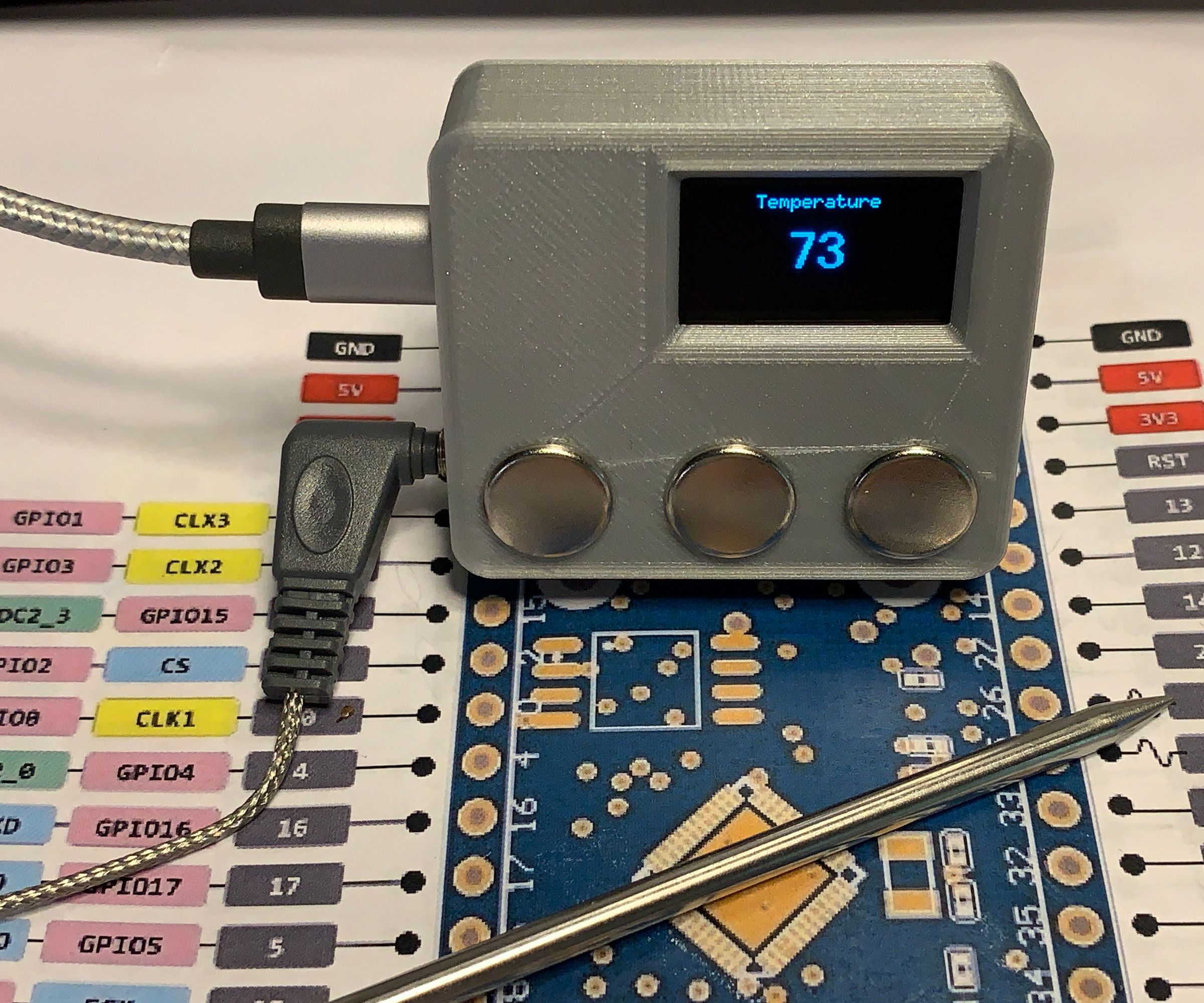 ESP32 NTP Temperature Probe Cooking Thermometer With Steinhart-Hart Correction and Temperature Alarm.