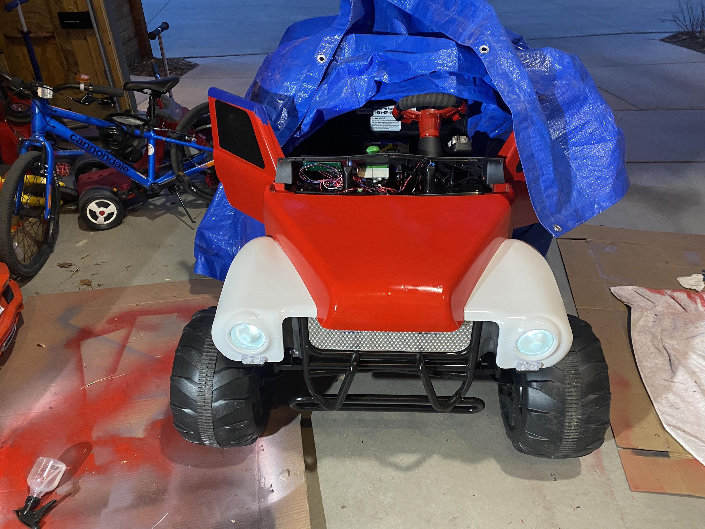 Monster Fire Truck From Salvaged Grave Digger Power Wheel 8 Steps
