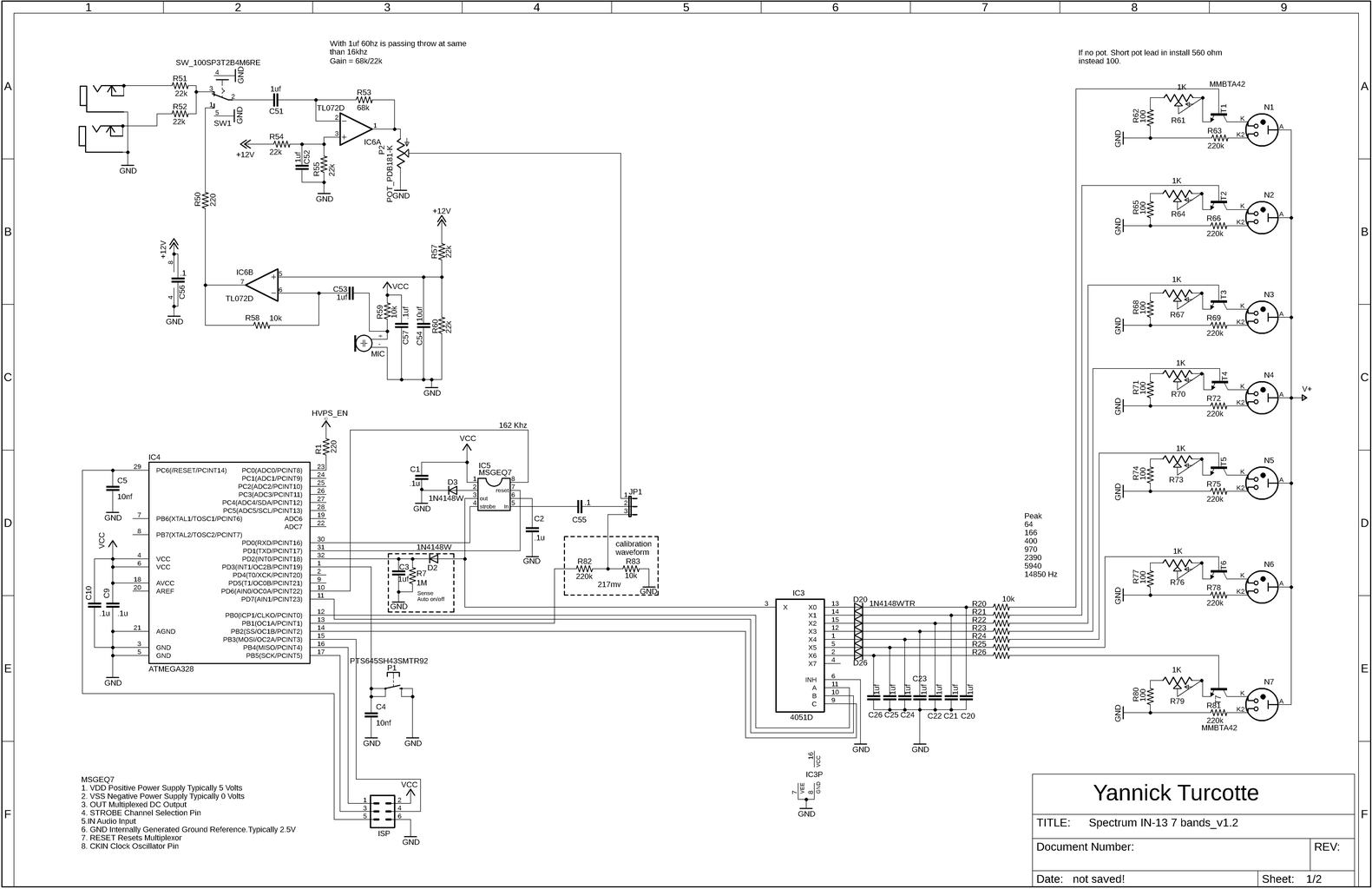 Audio Spectrum Visualizer IN-13 Schematic