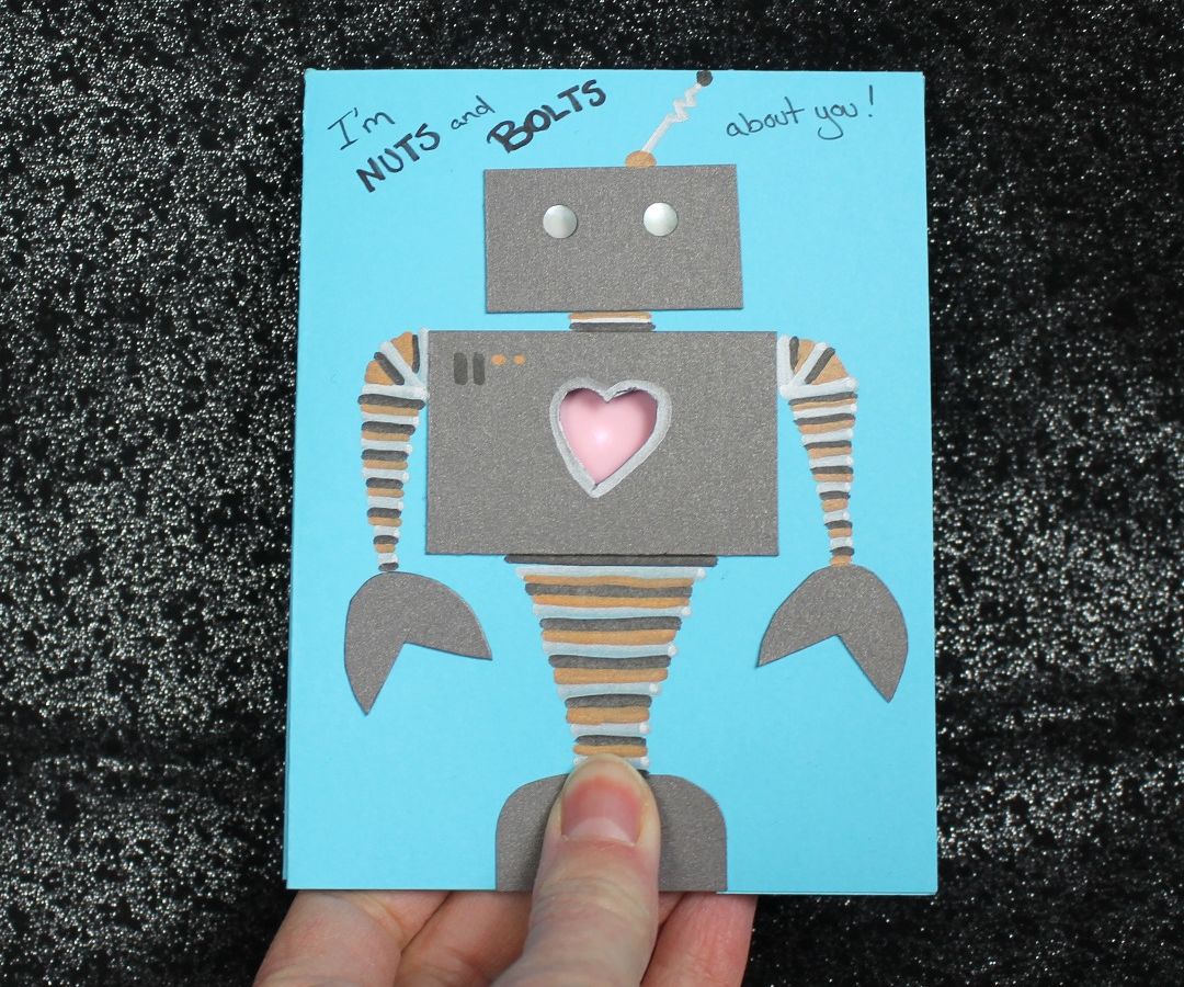 Robot Heartbeat Valentine Card