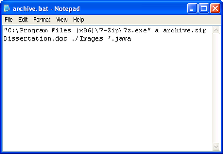 Customising Archive.bat