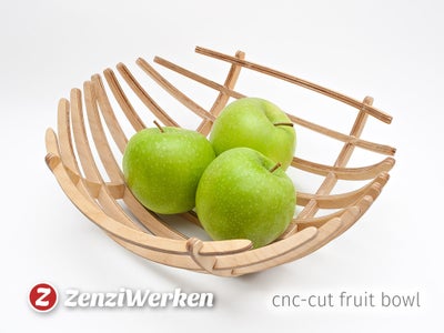 Fancy Wooden Fruit Bowl With 123D Make