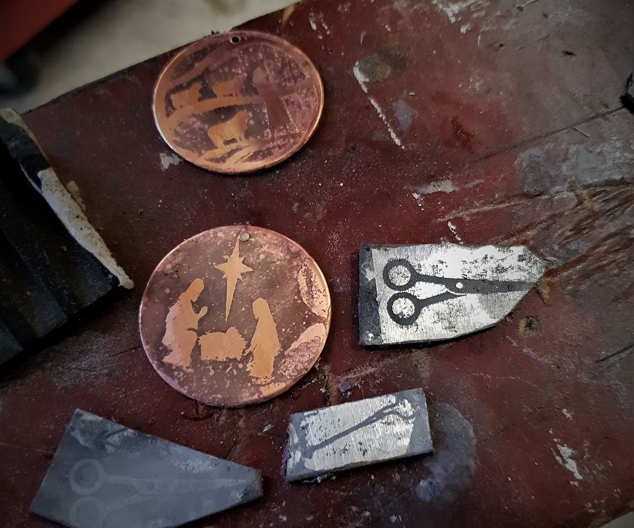 Acid Etching Metals With a  Laser Print Image