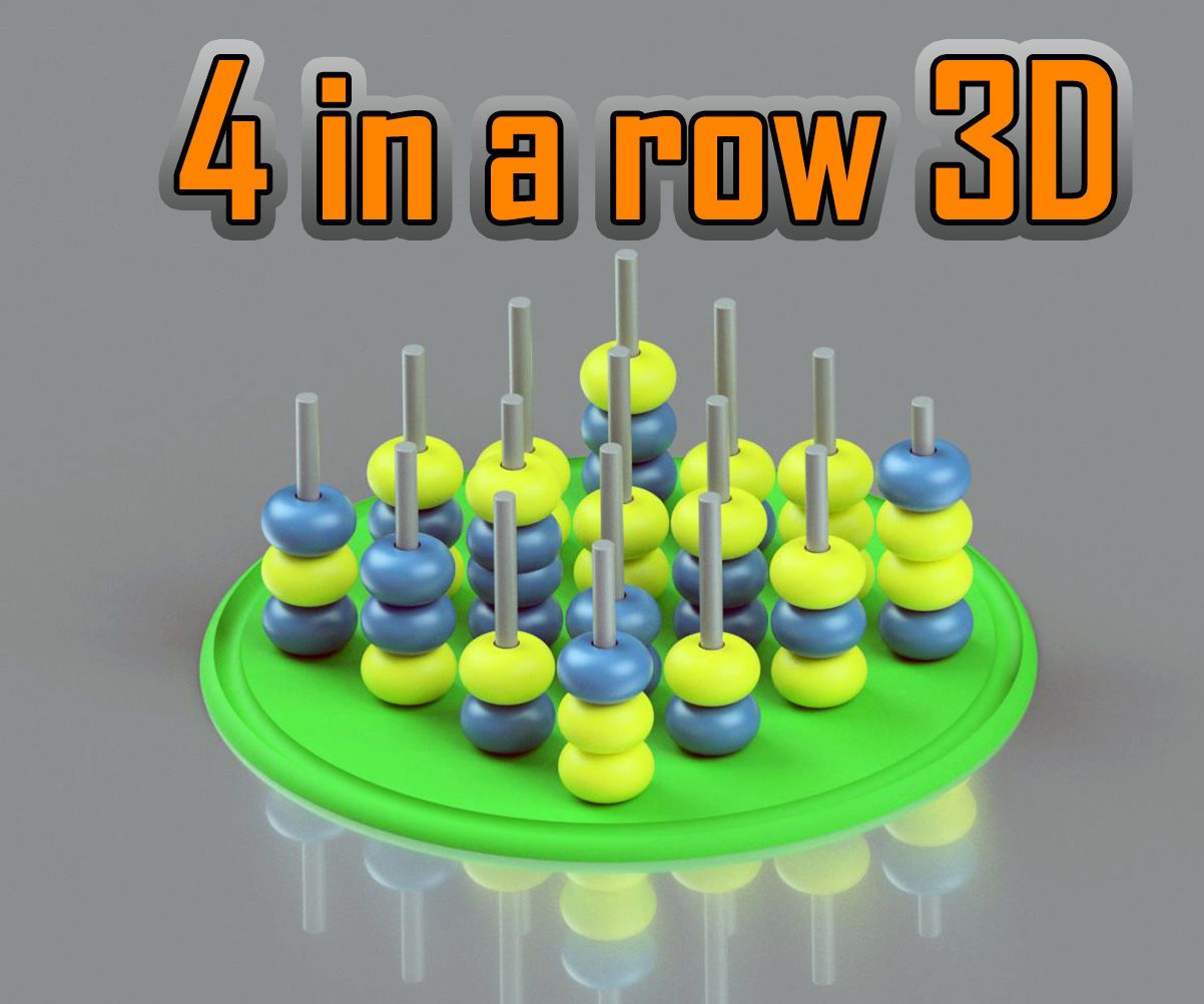 4 in a Row 3D Printed
