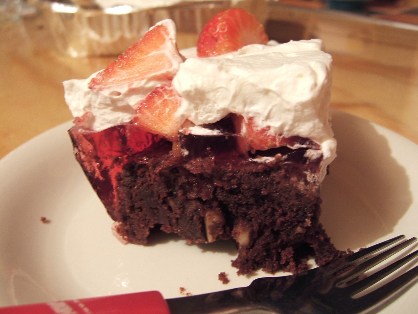 Gluten-free Chocolate Brownie Jelly Strawberry Cream Cake!