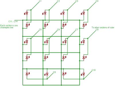 3D LED Charlieplex Cube From Chrismas Tree Lights : 4 Steps (with ...