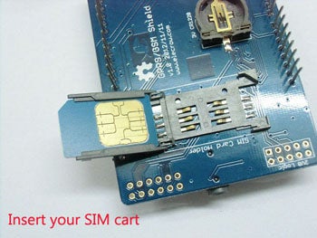 Insert a SIM Card to the GPRS Shield.