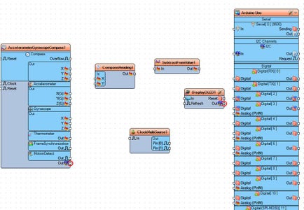 In Visuino Add Components