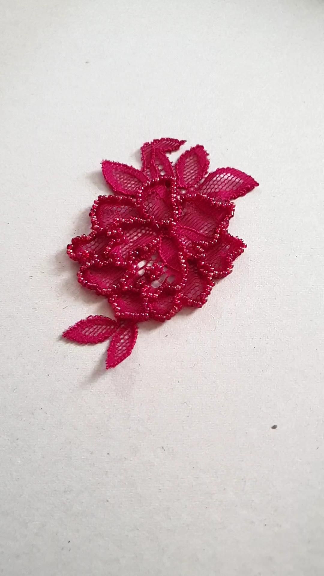 Embroidered Lace Earrings With Beads 5 Steps (with Pictures