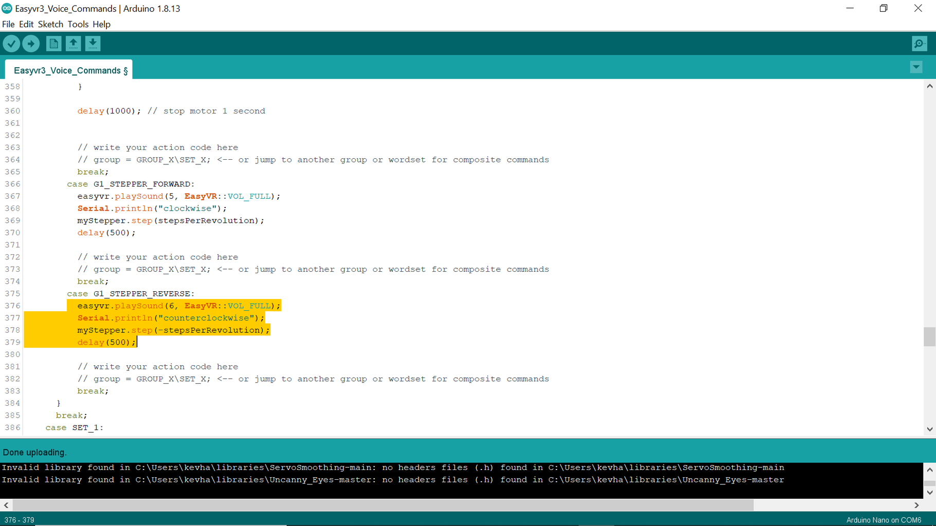 Arduino Nano Voice Controlled Multi Tasking Coding Tutorial : 8 Steps ...