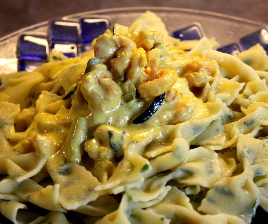 Farfalle Con Gamberi Al Zafferano