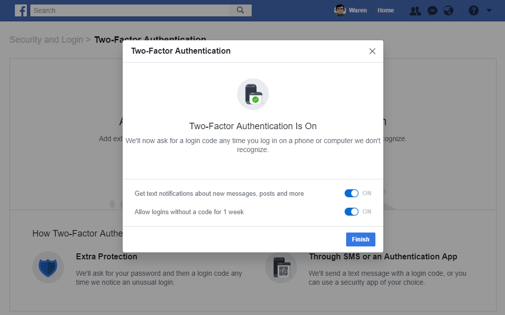Two-Factor Authentication Settings