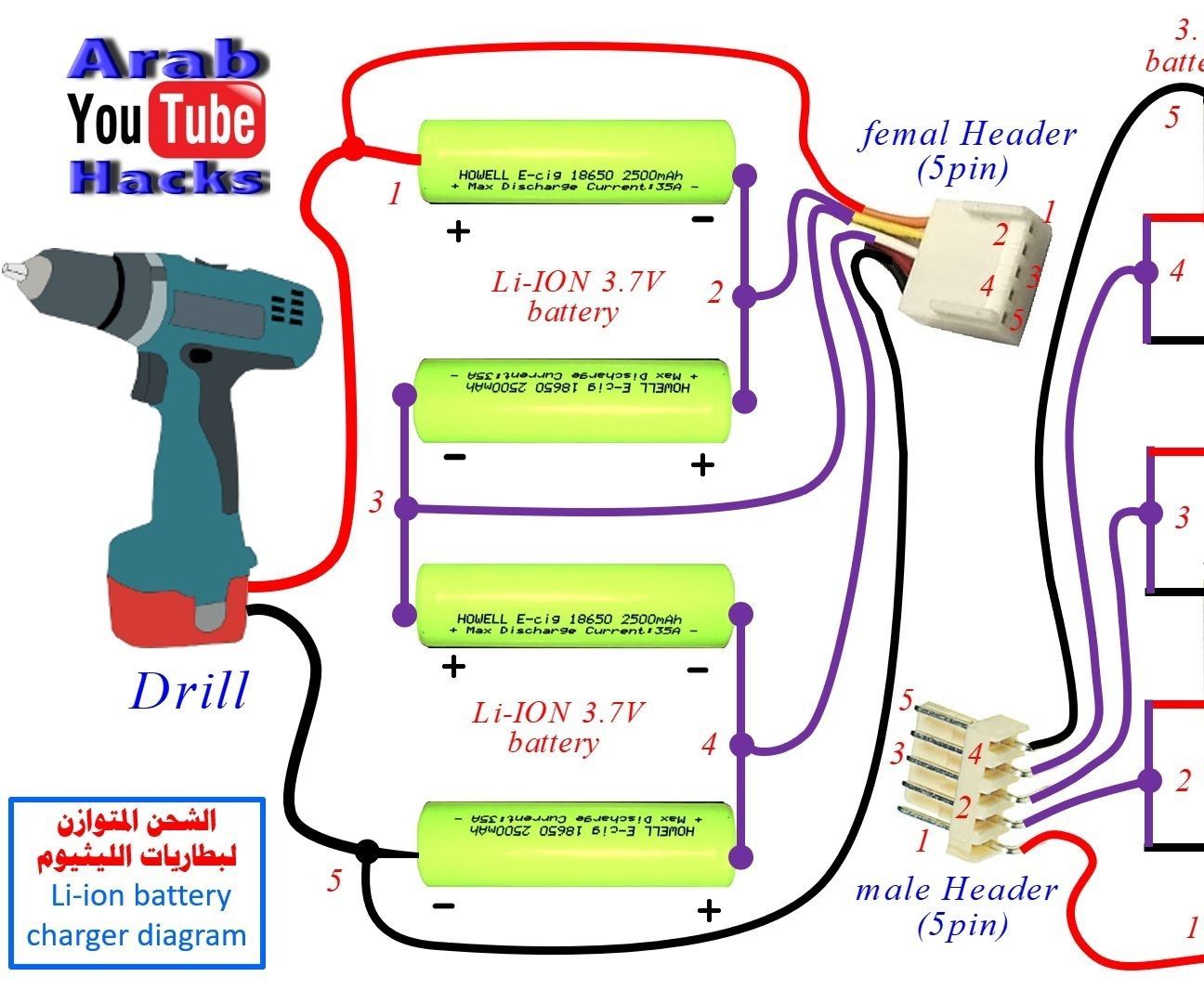 Dril Battery Replacement With Li-Ion Balance Charging