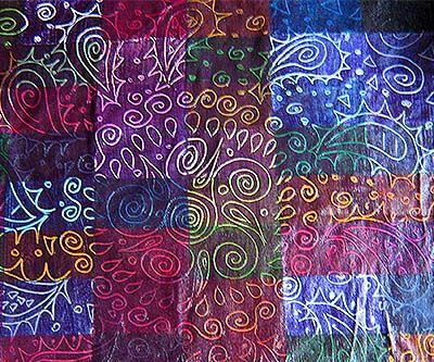 Fabric painted scraps