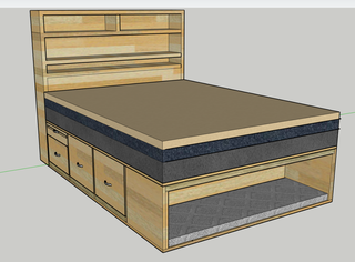 Queen size bed with dog bed attached clearance