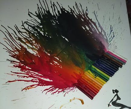 Silhouette W/ Melted Colorful Crayons