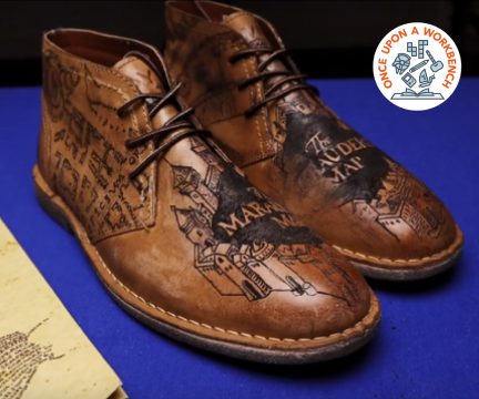 Tattooing the Marauder's Map on Leather Shoes