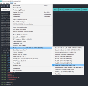 Switch the Partition Scheme to the "Huge APP (3MB No OTA/1MB SPIFFS)"