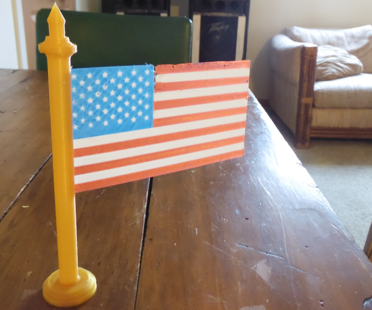 3D Printed American Flag - Multicolor Single Extruder Printing