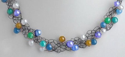 Stash Busting Easter Egg Inspired Knit Necklace
