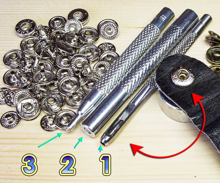 How to Mount Snap Fasteners for Clothes With the Tools in the Kit