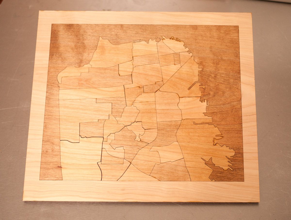 Wooden Neighborhood Map