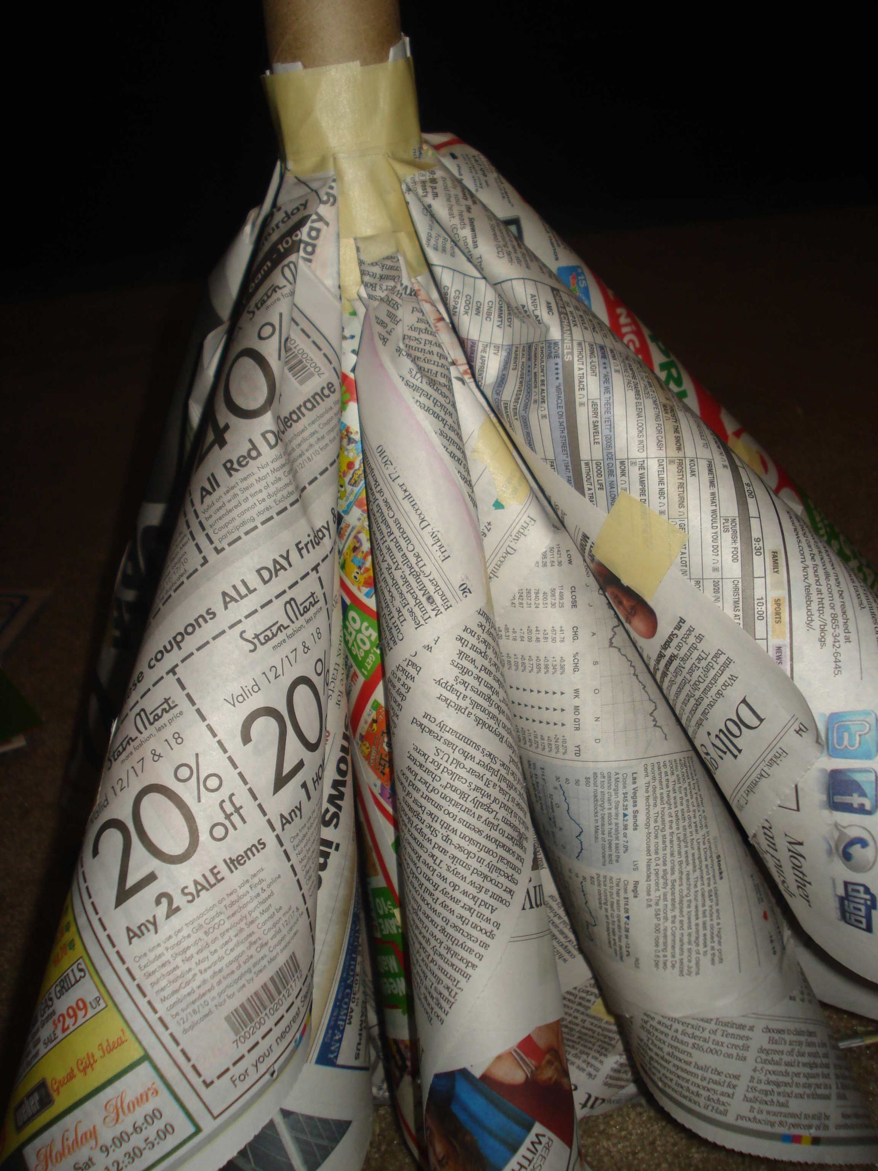 Newspaper Christmas Tree 13 Steps Instructables