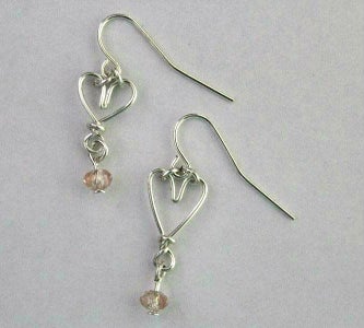 Valentines Wire Heart Earrings