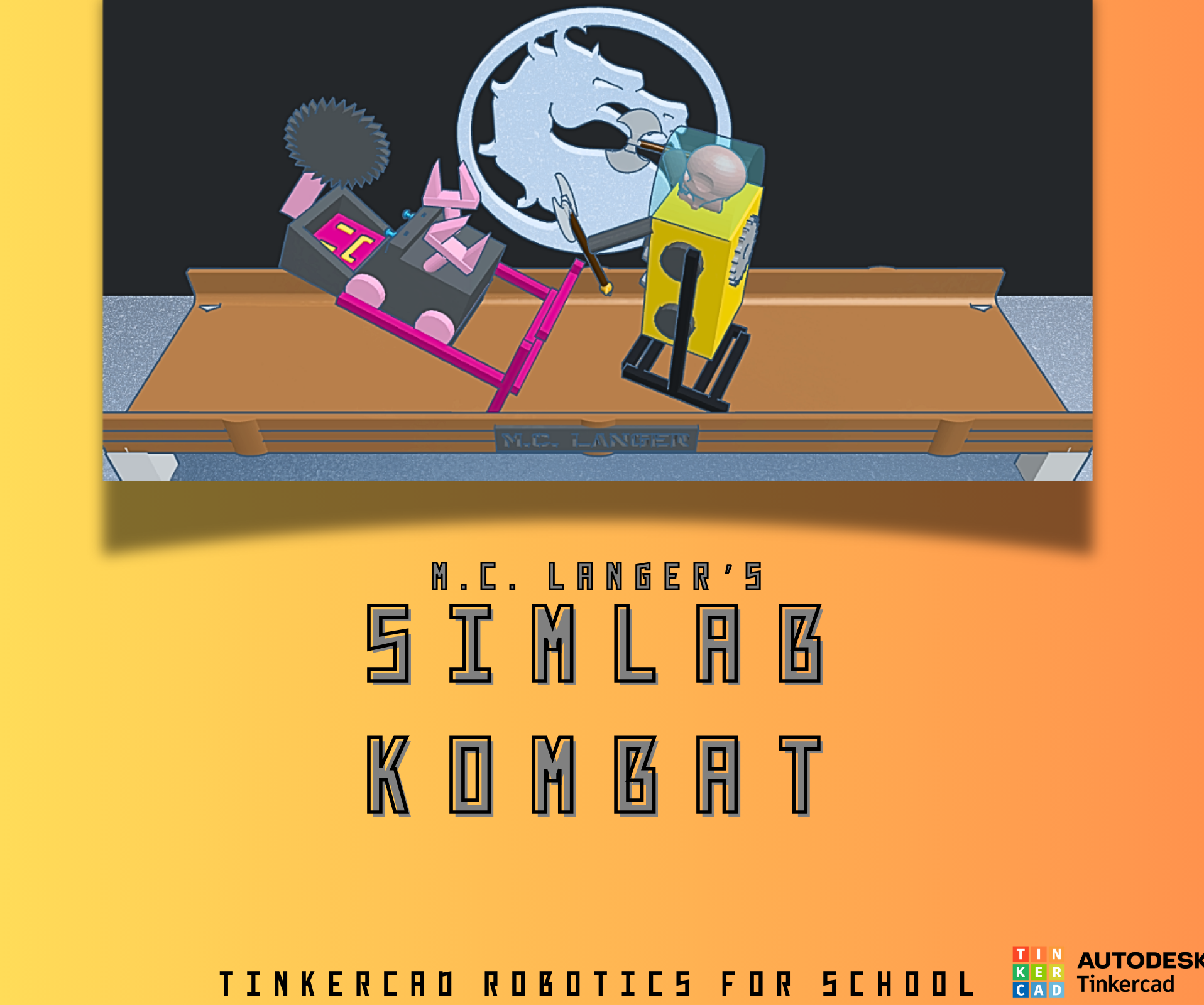 Tinkercad Robotics for School: SIMLAB KOMBAT! (virtual Walking Robots Battle)