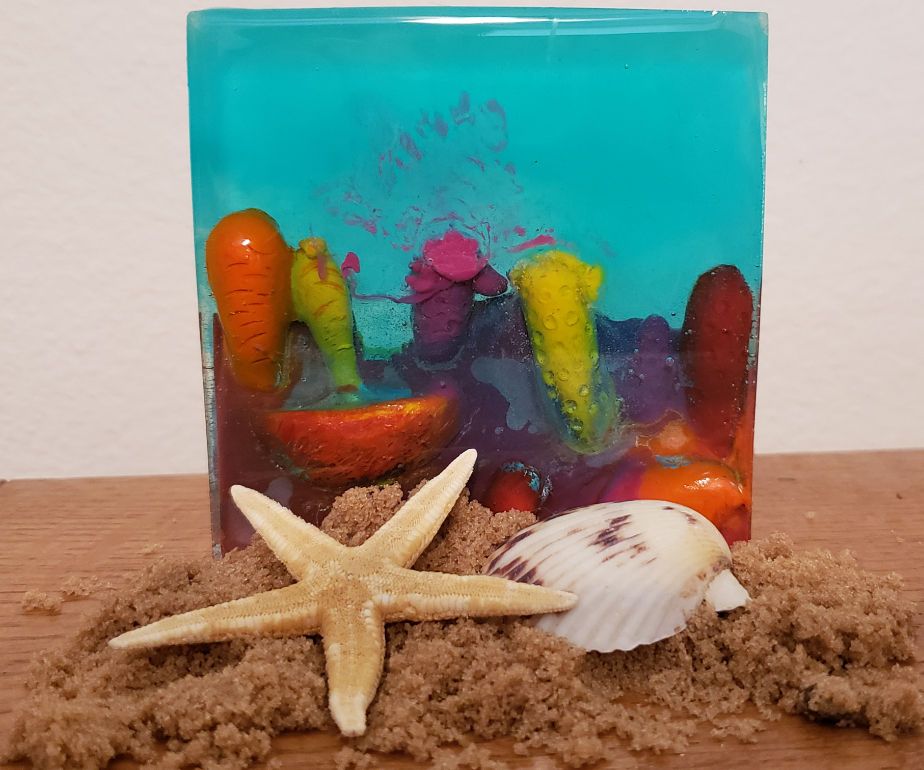 Melted Crayon and Epoxy Resin Art