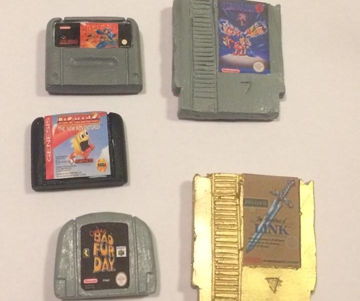 Refrigerator Magnets Shaped Like Retro NES Game Cartridges.