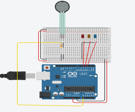 Interfacing Force Sensor (FSR) With Arduino in Tinkercad