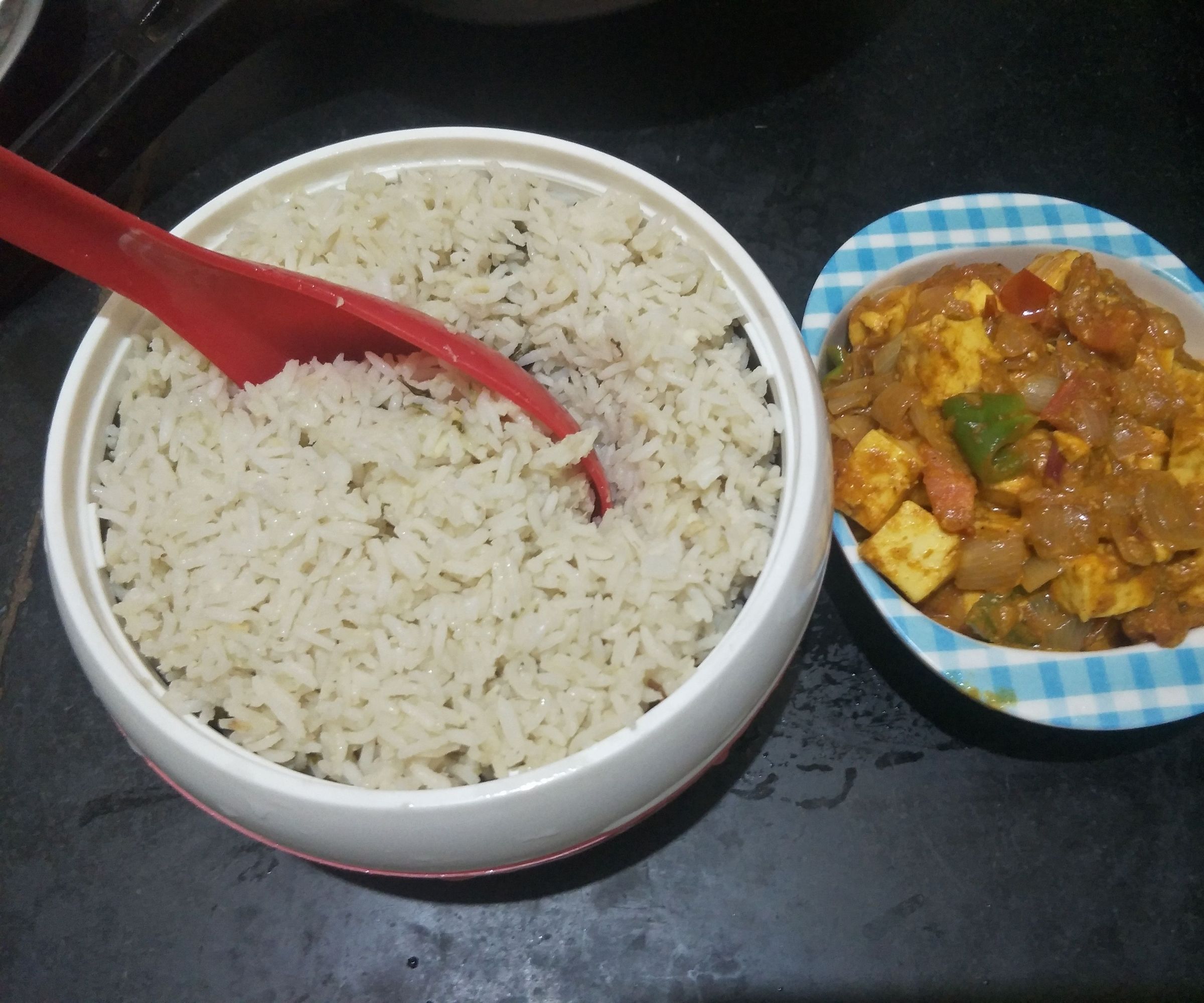 COCONUT MILK PULAO WITH PANEER CUBES