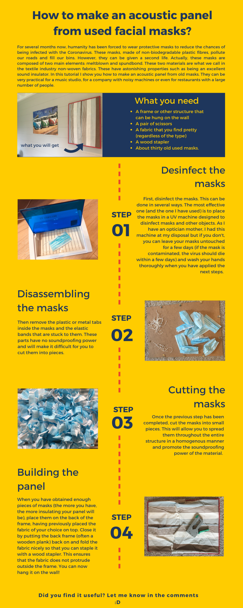 Intro: How to Make an Acoustic Panel From Used Facial Masks?